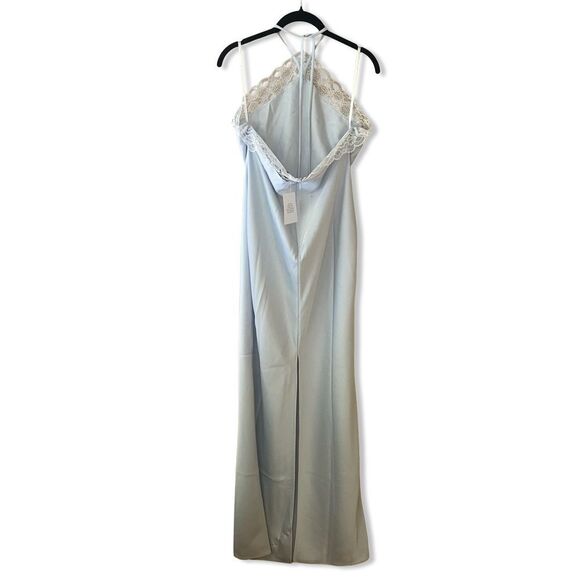 MAJORELLE Libbie Gown Light Blue satin slip dress
Halter maxi Revolve NWT L - Picture 5 of 11